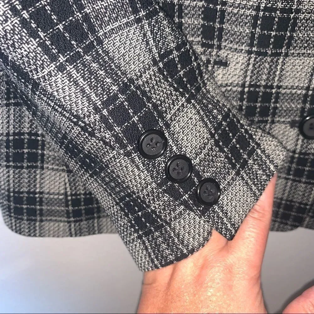 Vintage Liz Claiborne Collection Plaid Print Blazer Jacket - Picture 2 of 9
